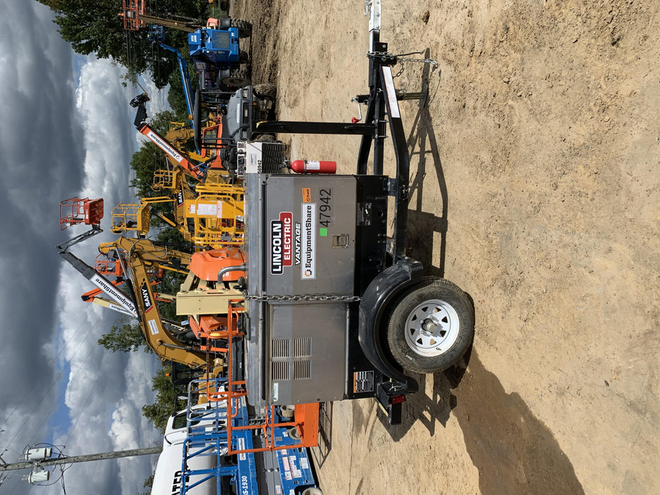 2019 Lincoln Electric Vantage 322 Ready-Pak 3, Two Wheel Trailer, Fender and Light Kit, Cable Rack