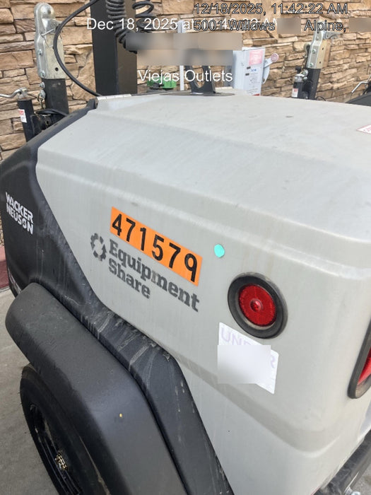 2024 Wacker Neuson LTT4 Diesel, Kohler KDW702, Deep Sea Controller, Auto Start, LED 320W, Bypass Outlet, T3