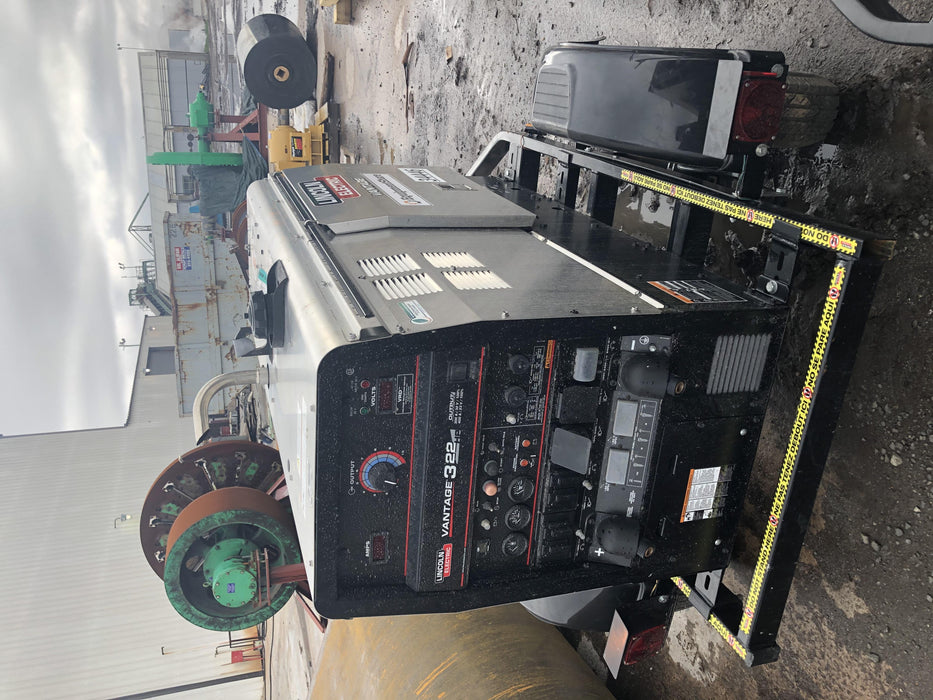 2019 Lincoln Electric Vantage 322 Welder Ready-Pak 3, Two wheel trailer, Fender and Light kit, Cable Rack