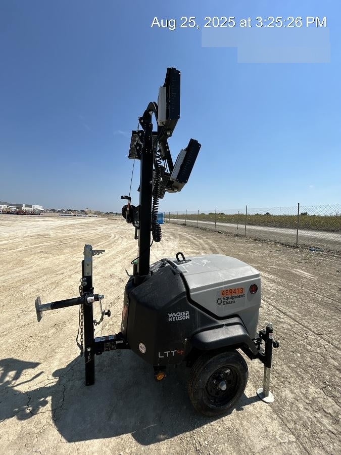 2024 Wacker Neuson LTT4 Diesel, Kohler KDW702, Deep Sea Controller, Auto Start, LED 320W, Bypass Outlet, T3