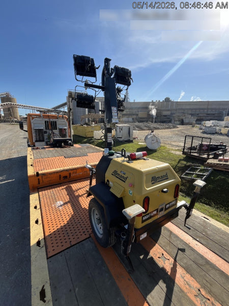 2022 Allmand NLV3GR (4) LED Light Fixture 350W, 23' Vertical Mast, 3kW Prime, Towable, Deep Sea L401, Leveling Jacks, Yanmar T4F 5.8hp