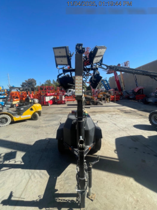 2022 Allmand NLV3GR (4) LED Light Fixture 350W, 23' Vertical Mast, 3kW Prime, Towable, ES Decals, T3