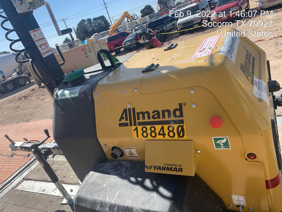 Allmand NLV3GR (4) LED Light Fixture 350W, 23' Vertical Mast, 3kW Prime, Towable, Deep Sea L401, Leveling Jacks, Yanmar T4F 5.8hp