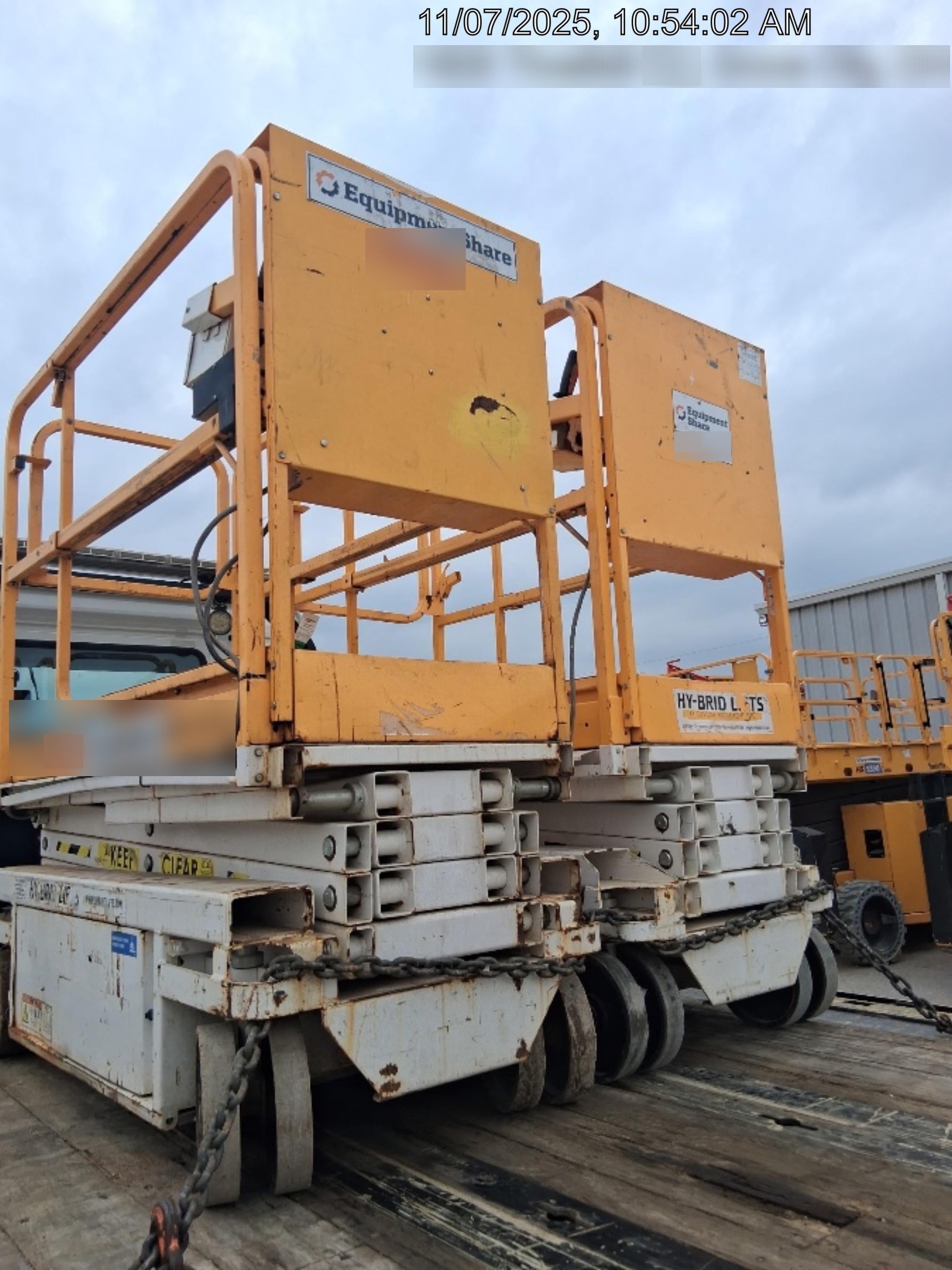 Custom Equipment HB-1430 Hy-Brid Scissor Lift
Platform capacity up to 670 lbs
Working height up to 20 ft
Weighs under 1,700 lbs
Non-marking wheels