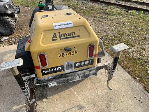 2022 Allmand NLV3GR (4) LED Light Fixture 350W, 23' Vertical Mast, 3kW Prime, Towable, Deep Sea L401, Leveling Jacks, Yanmar T4F 5.8hp