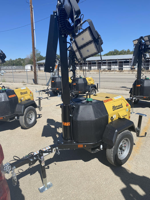 2022 Allmand NLV3GR (4) LED Light Fixture 350W, 23' Vertical Mast, 3kW Prime, Towable, ES Decals, T3