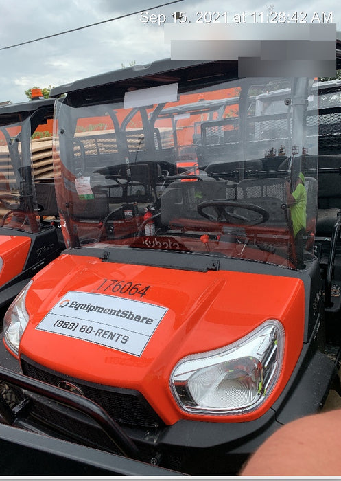2021 Kubota RTV-X1140W-H Plastic Canopy, Windshield Acrylic Clear, LED Strobe Light, Wire Harness Kit, Back up Alarm