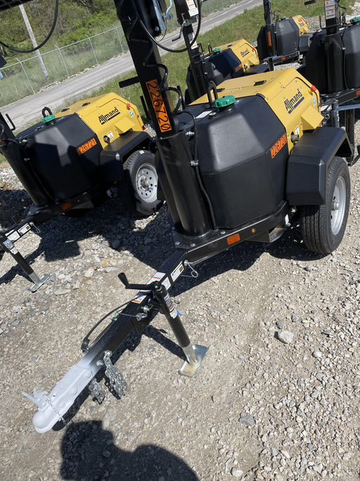 2022 Allmand NLV3GR (4) LED Light Fixture 350W, 23' Vertical Mast, 3kW Prime, Towable, Deep Sea L401, Leveling Jacks, Yanmar T4F 5.8hp