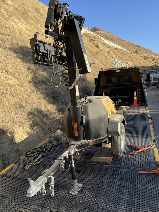 2022 Allmand NLV3GR (4) LED Light Fixture 350W, 23' Vertical Mast, 3kW Prime, Towable, Deep Sea L401, Leveling Jacks, Yanmar T4F 5.8hp