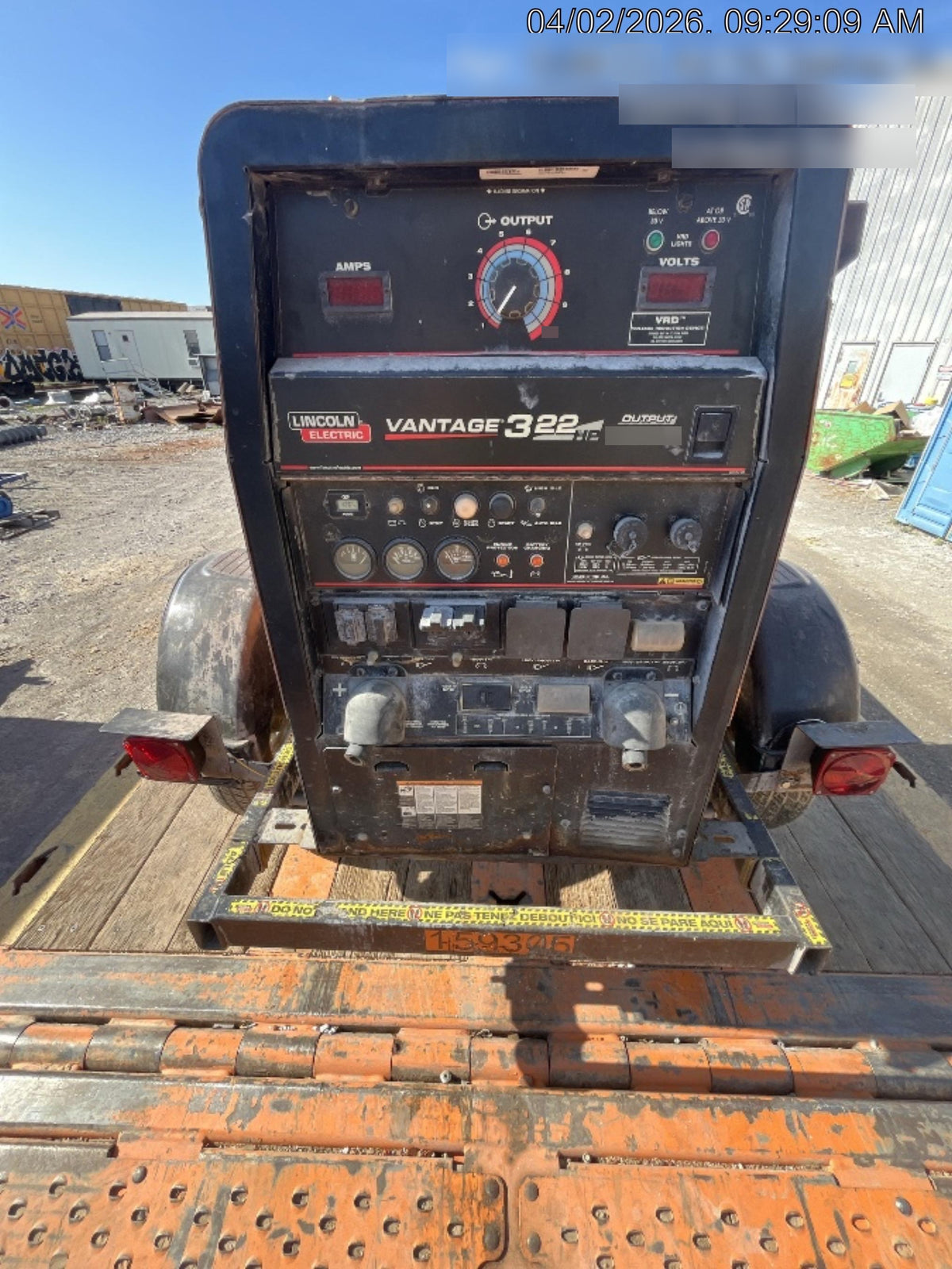 2021 Lincoln Electric Vantage 322 Vantage 322 Ready Pak 3 w/ Decals, ORANGE (includes trailer, cable rack, fender light kit) NO Telematics