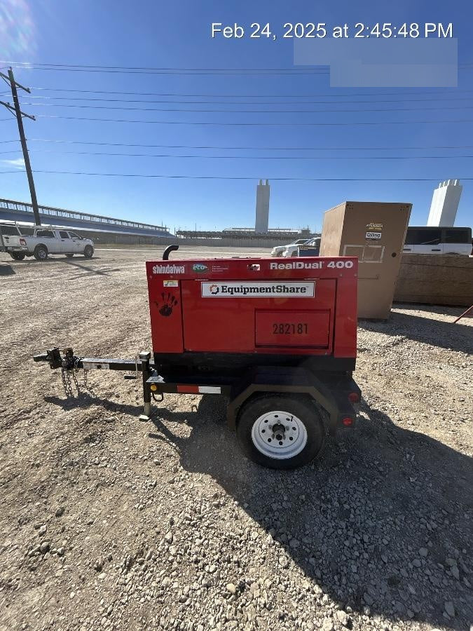 2022 Shindaiwa DGW400MDL Kubota D902 Engine, 23 HP, Dual Op Welder, Wire, Arc, Droop Stick, Tig, and CC Stick Functionality, Simulphase, 3 Phase and 1 Phase Gen Output, Single Axle NB Trlr, Slr Trckl Chrg 12V 12W, Fire Ext