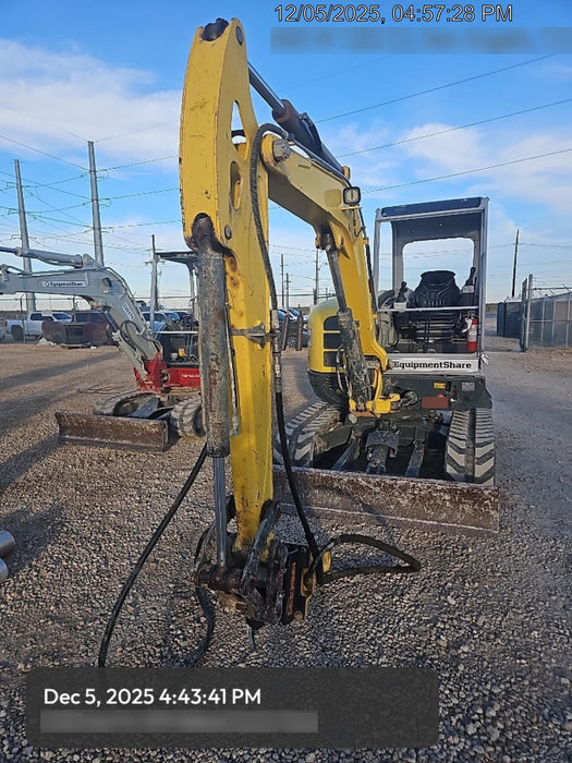 2019 Wacker Neuson EZ53 Open ROPS, Long Dipperstick, T4, VDS Manual QC, Buckets: 12/18/24", Hydraulic Thumb