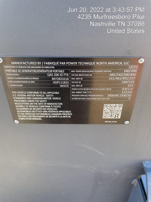 2021 ATLAS COPCO QAS200