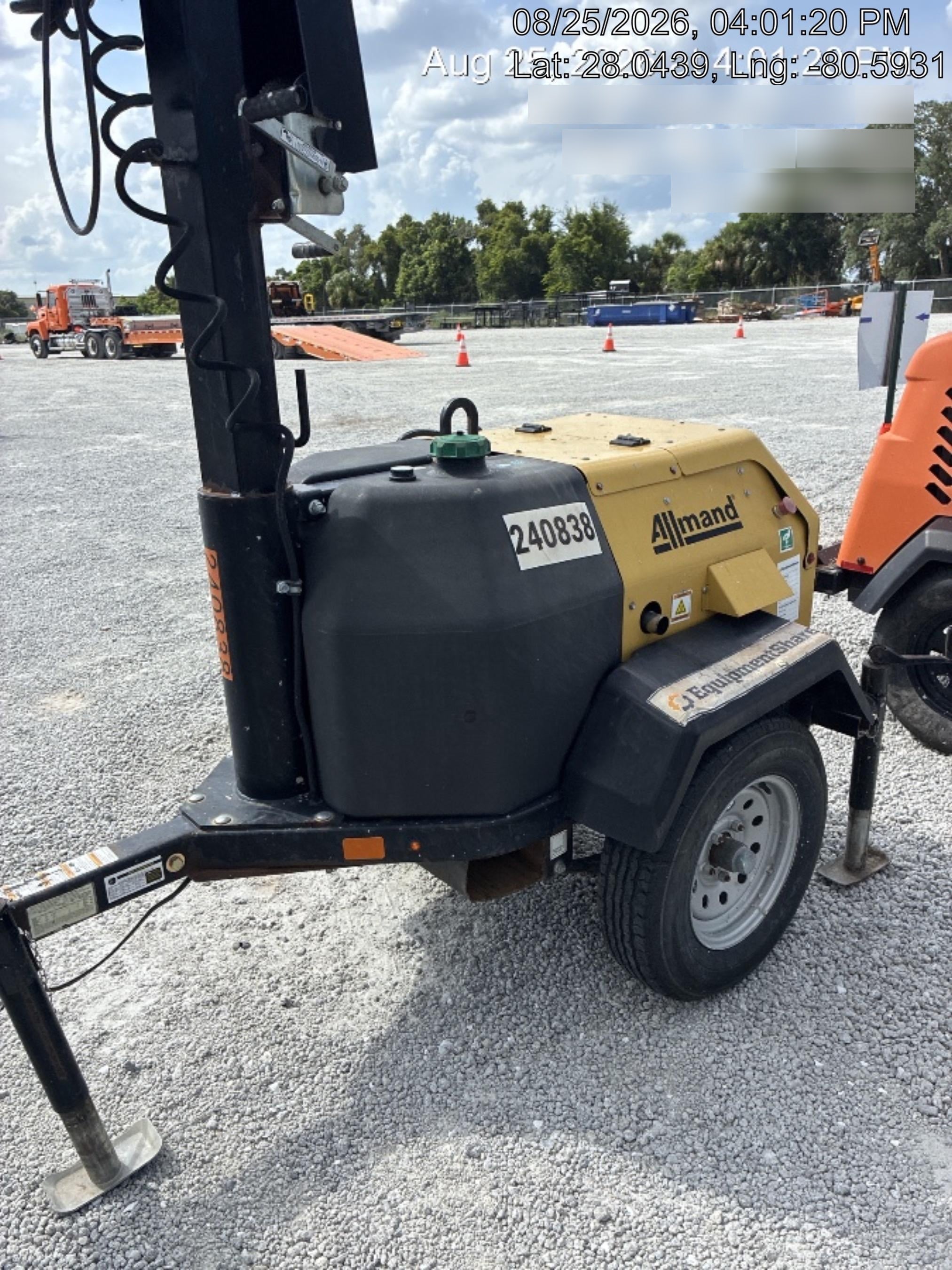 2022 Allmand NLV3GR (4) LED Light Fixture 350W, 23' Vertical Mast, 3kW Prime, Towable, Deep Sea L401, Leveling Jacks, Yanmar T4F 5.8hp