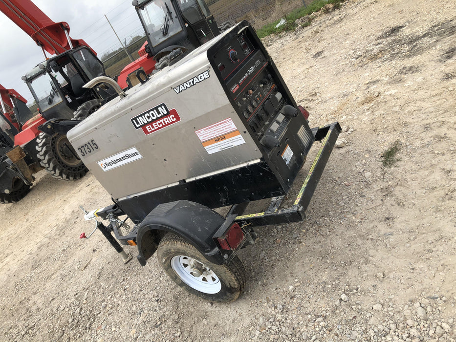 2019 Lincoln Electric Vantage 322 Ready-Pak 3, Two Wheel Trailer, Fender and Light Kit, Cable Rack