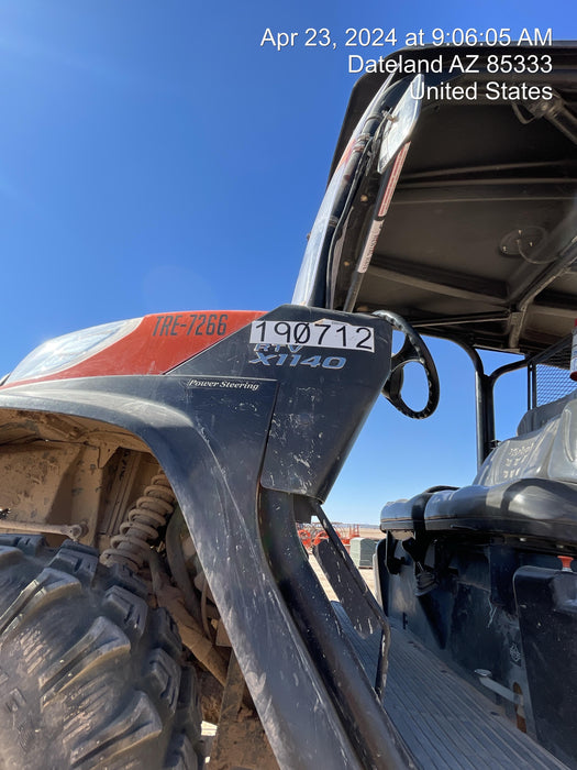 2022 Kubota RTV-X1140W-H Plastic Canopy, Windshield Acrylic Clear, LED Strobe Light, Wire Harness Kit, Back up Alarm