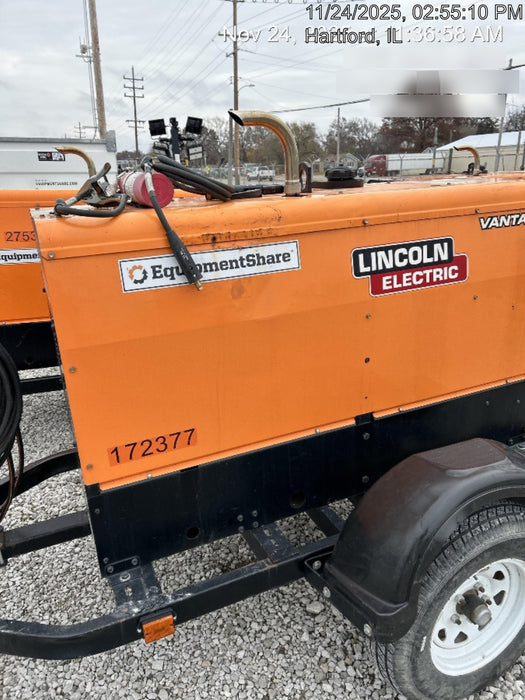 2021 Lincoln Electric Vantage 322 Vantage 322 Ready Pak 3 w/ Decals, ORANGE (includes trailer, cable rack, fender light kit) NO Telematics