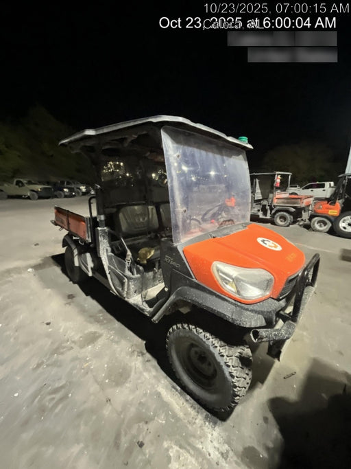 Kubota RTV-X1140W-H 4WD utility cart -LED strobe -Windshield tempered glass -Plastic canopy -Wire harness kit -Backup alarm