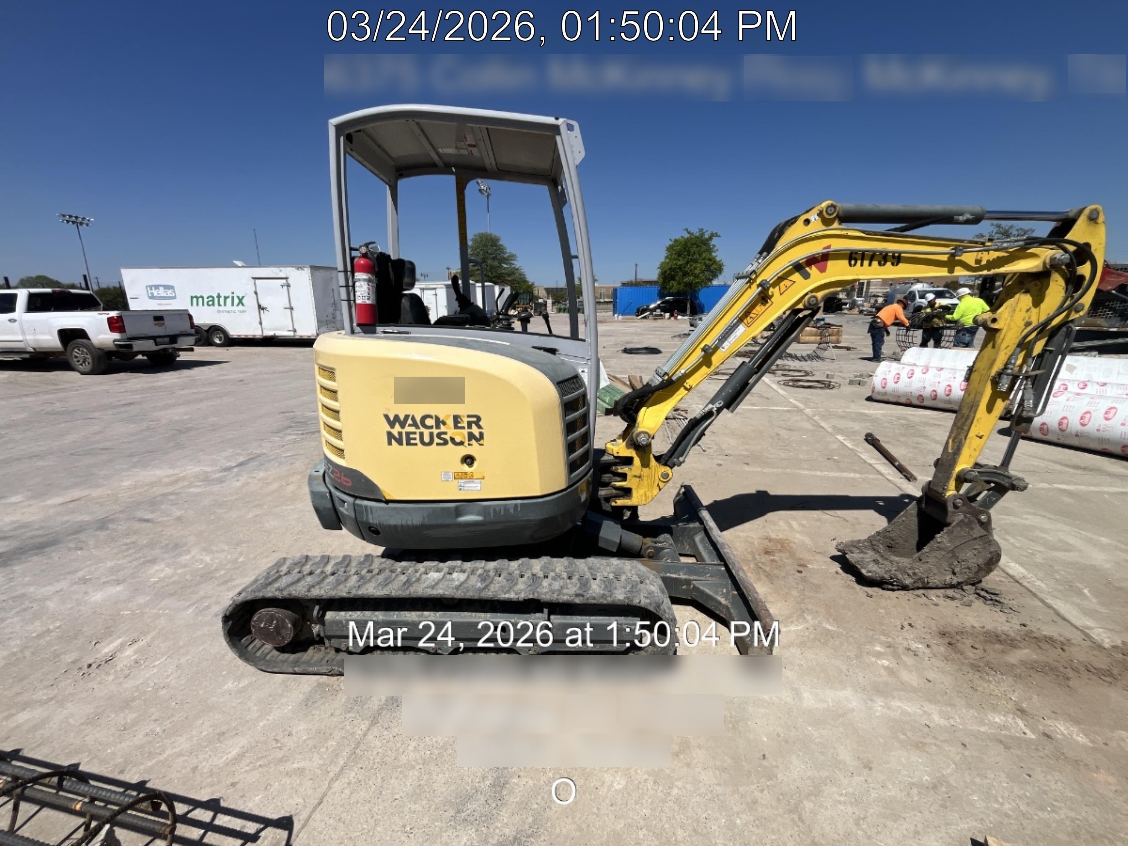 2019 Wacker Neuson EZ26 MX, Trk, Long, Canopy w/Manual Coupler, 3-40mm Pin Kits, 12"/18"/24" Pin on Buckets