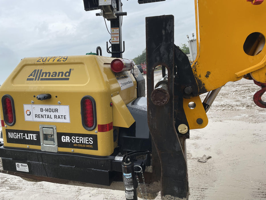 2022 Allmand NLV3GR (4) LED Light Fixture 350W, 23' Vertical Mast, 3kW Prime, Towable, Deep Sea L401, Leveling Jacks, Yanmar T4F 5.8hp