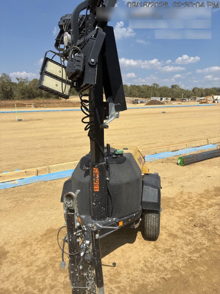Allmand NLV3GR (4) LED Light Fixture 350W, 23' Vertical Mast, 3kW Prime, Towable, Deep Sea L401, Leveling Jacks, Yanmar T4F 5.8hp
