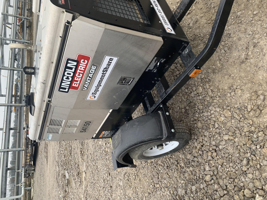 2019 Lincoln Electric Vantage 322 Welder Ready-Pak 3, Two wheel trailer, Fender and Light kit, Cable Rack