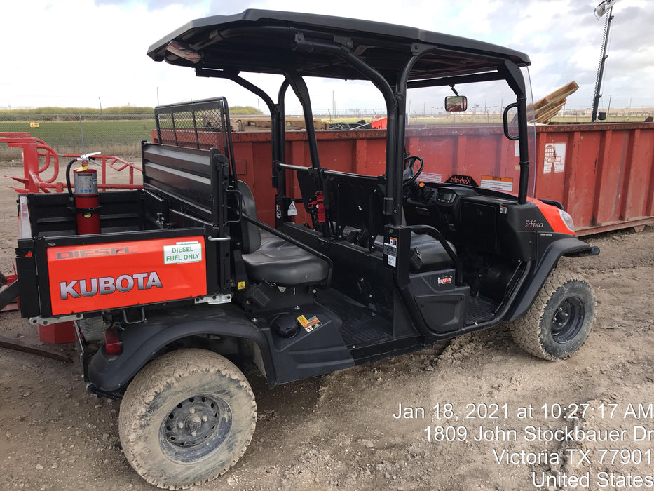 2020 Kubota RTV-X1140W-H Canopy, 4-Seater, Diesel, Windshield Acrylic Clear, Strobe Light, Backup Alarm