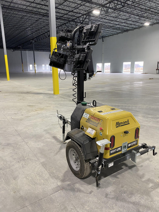 2022 Allmand NLV3GR (4) LED Light Fixture 350W, 23' Vertical Mast, 3kW Prime, Towable, Deep Sea L401, Leveling Jacks, Yanmar T4F 5.8hp