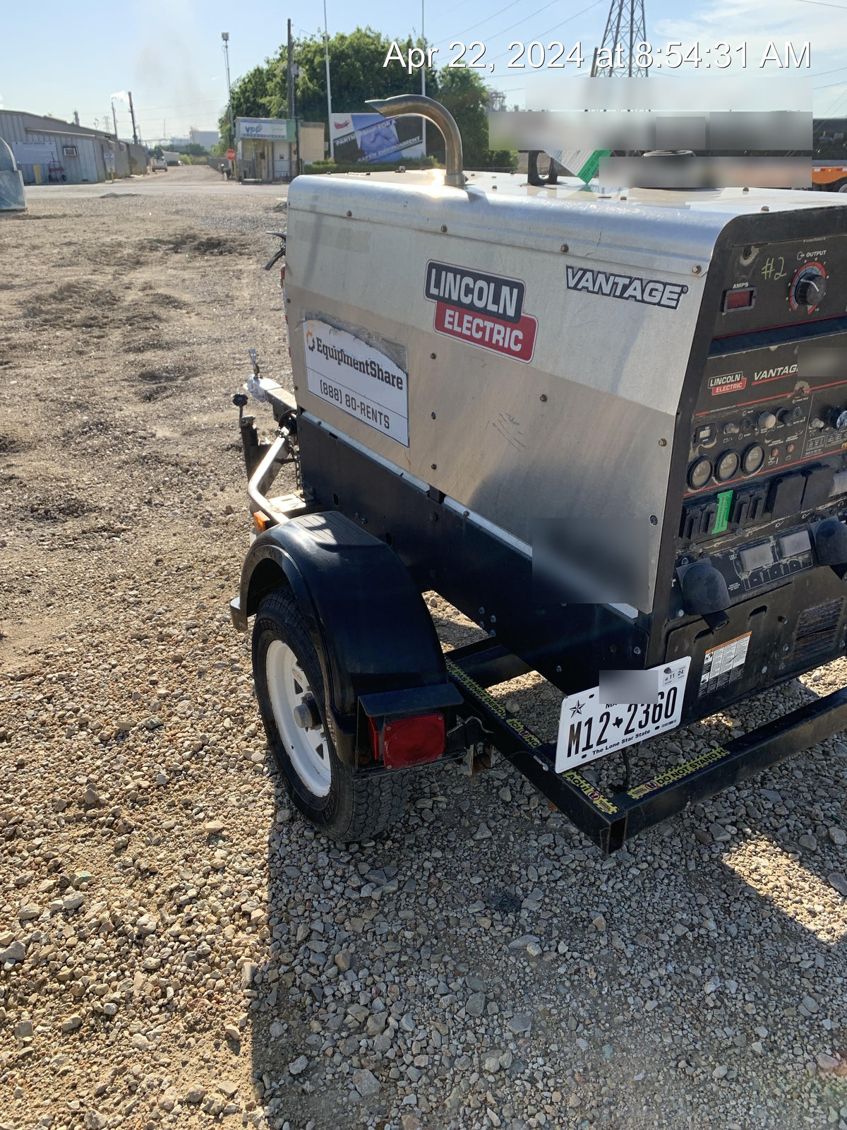 2018 Lincoln Electric Vantage 322 Lincoln Vantage 322 Welder Ready Pak 3 - Vantage 322, Trailer, Fender and light kit, Cable rack