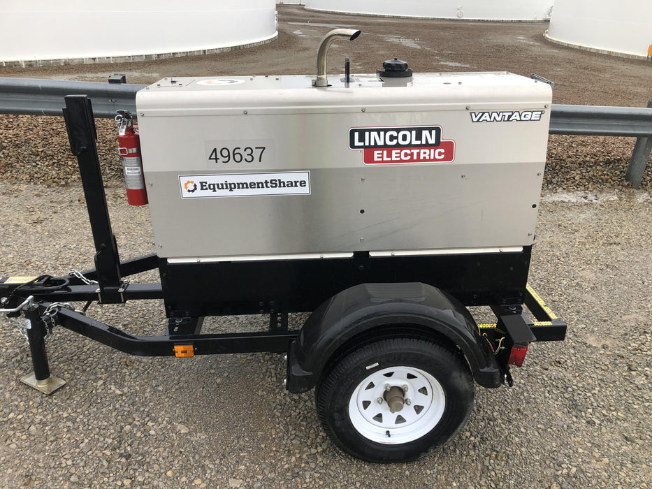 2019 Lincoln Electric Vantage 322 Ready-Pak 3, Two Wheel Trailer, Fender and Light Kit, Cable Rack