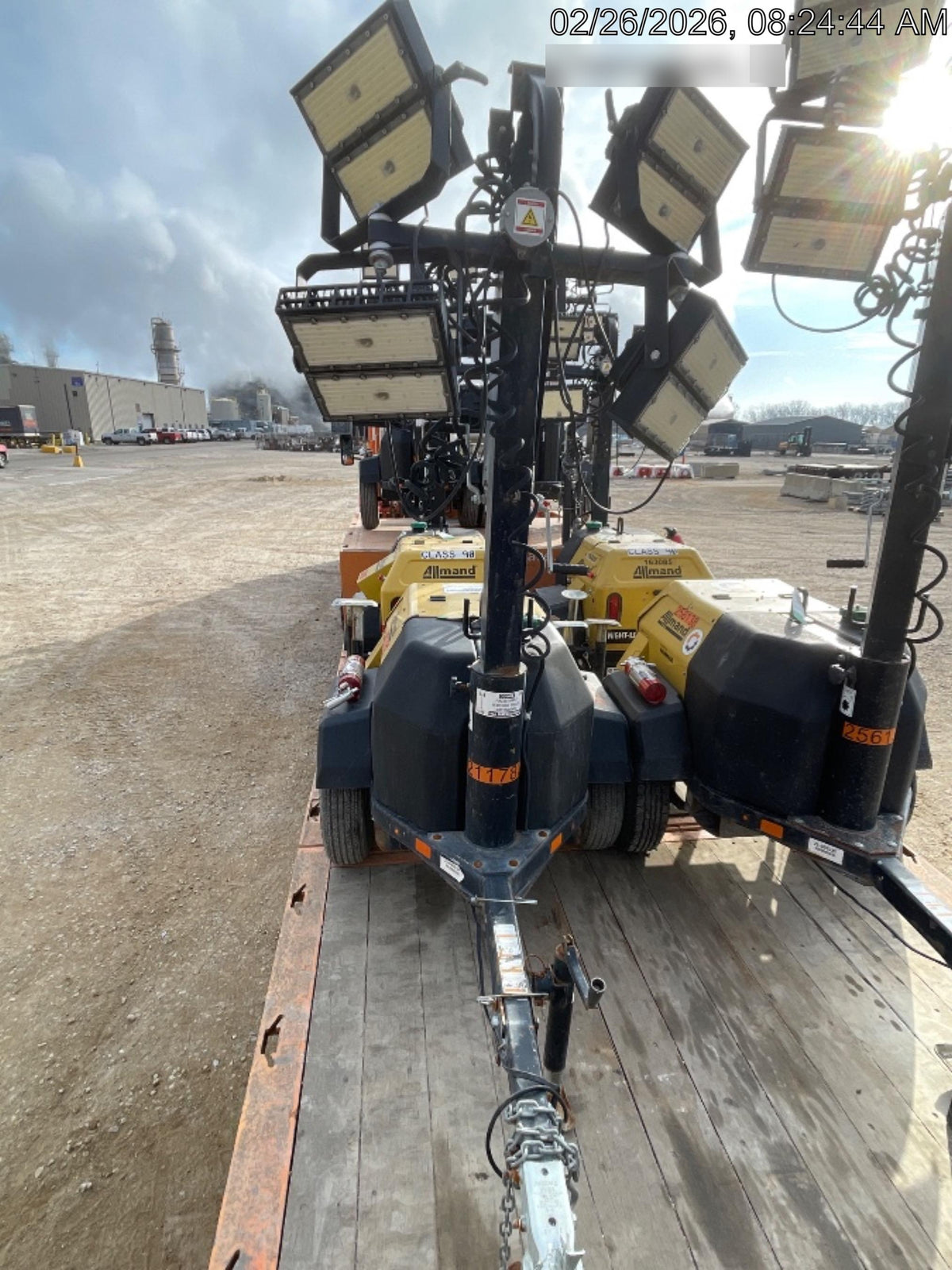 2022 Allmand NLV3GR (4) LED Light Fixture 350W, 23' Vertical Mast, 3kW Prime, Towable, Deep Sea L401, Leveling Jacks, Yanmar T4F 5.8hp