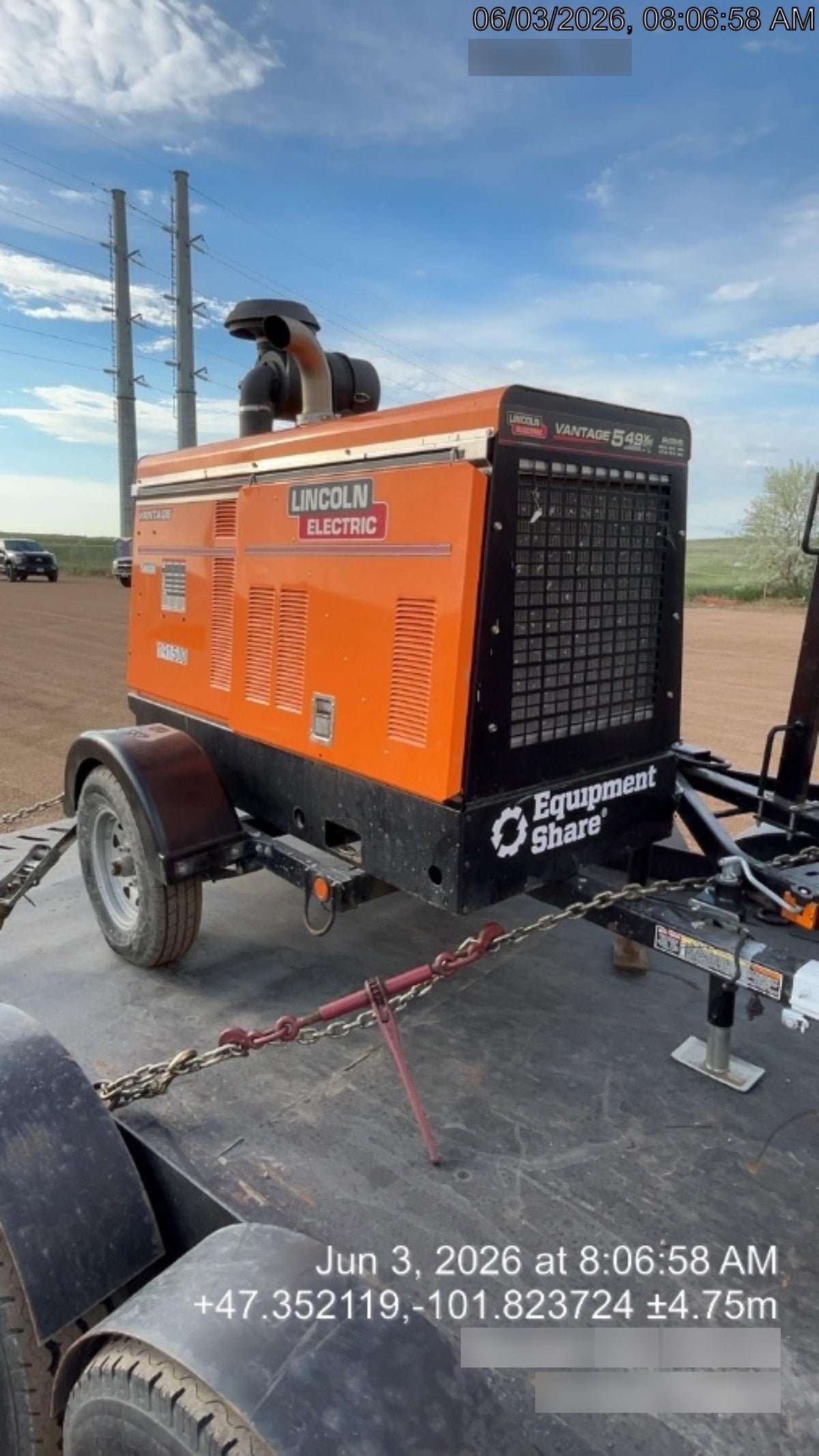 2021 Lincoln Electric Vantage 549X Ready Pak 3, ORANGE (includes trailer, cable rack, fender light kit)