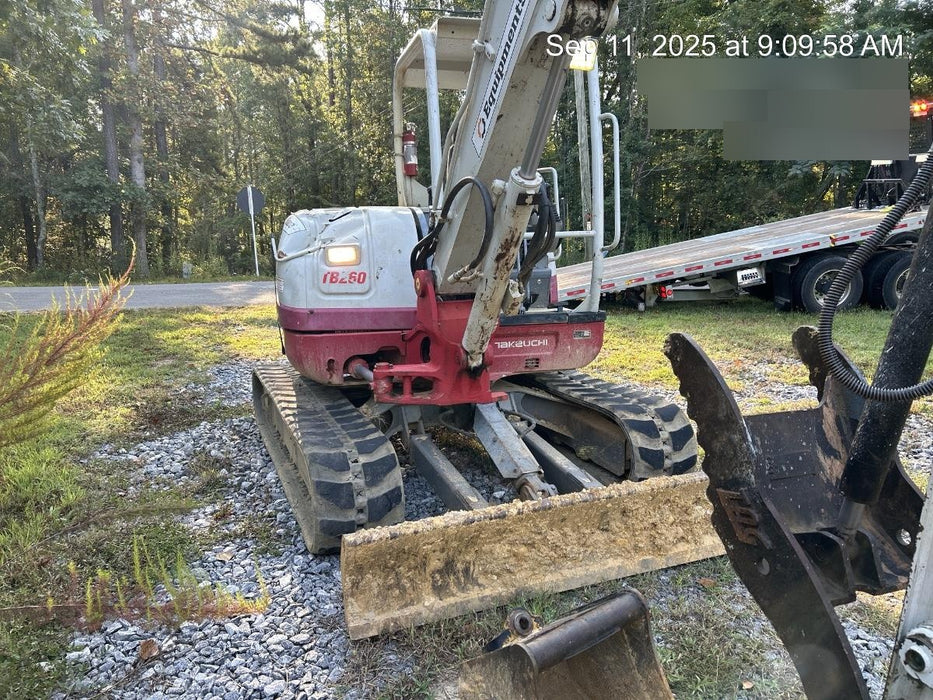 2019 Takeuchi TB260 Canopy, Standard Blade, Auxiliary hydraulics Manual QC, Hydraulic thumb, 12" ,18", 24" Bucket