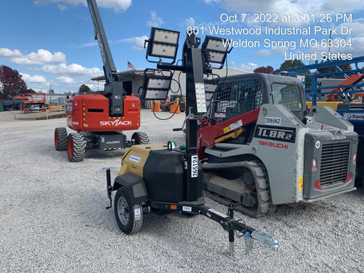 2022 Allmand NLV3GR (4) LED Light Fixture 350W, 23' Vertical Mast, 3kW Prime, Towable, ES Decals, T3