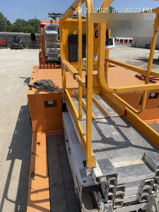 Custom Equipment HB-1430 <ul>
 <li>Hy-Brid Scissor Lift</li>
  <li>Platform capacity up to 670 lbs.</li>
  <li>Working height up to 20 ft</li>
  <li>Weighs under 1,700 lbs.</li>
  <li>Non-marking wheels </li>
</ul>
