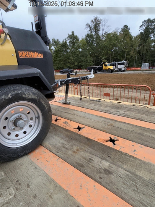 2022 Allmand NLV3GR (4) LED Light Fixture 350W, 23' Vertical Mast, 3kW Prime, Towable, Deep Sea L401, Leveling Jacks, Yanmar T4F 5.8hp