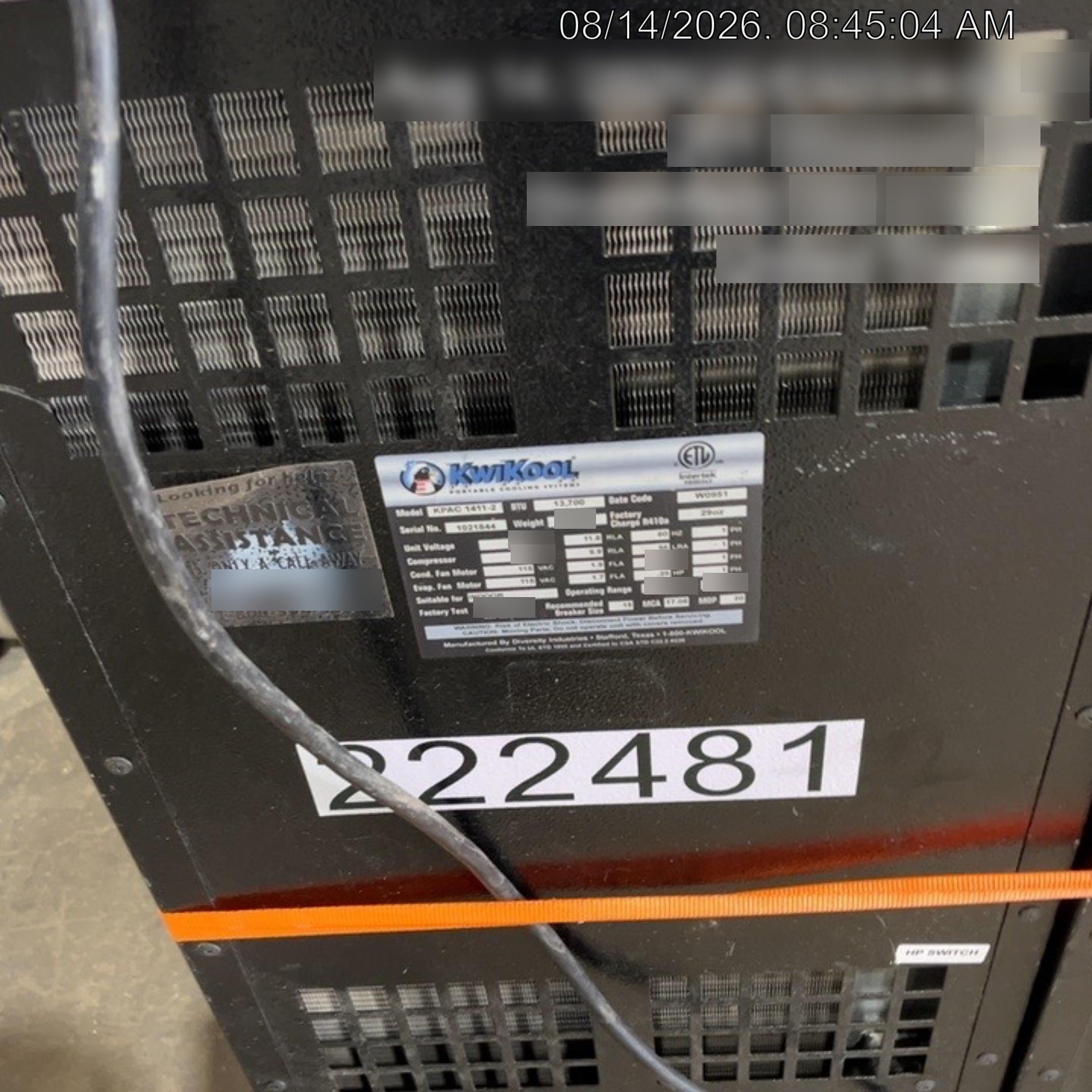 2022 KWIKOOL KPAC1411-2