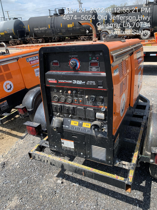 2021 Lincoln Electric Vantage 322 Vantage 322 Ready Pak 3 w/ Decals, ORANGE (includes trailer, cable rack, fender light kit) NO Telematics