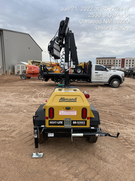 2022 Allmand NLV3GR (4) LED Light Fixture 350W, 23' Vertical Mast, 3kW Prime, Towable, Deep Sea L401, Leveling Jacks, Yanmar T4F 5.8hp