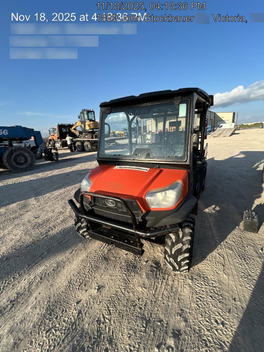 Kubota RTV-X1140W-H 4wd Utility Cart, LED Strobe, Windshield Tempered Glass, Pastic Canopy, Wire Harness Kit, Backup Alarm