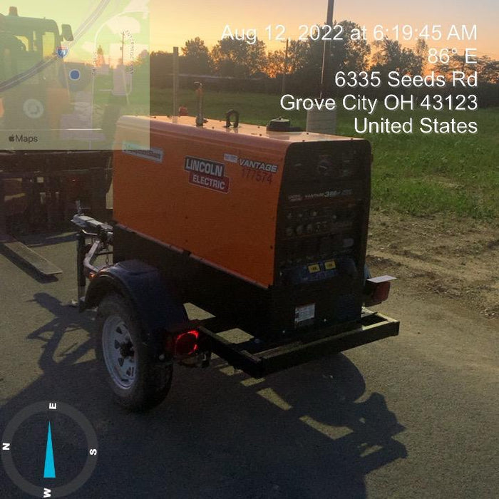 2021 Lincoln Electric Vantage 322 Vantage 322 Ready Pak 3 w/ Decals, ORANGE (includes trailer, cable rack, fender light kit) NO Telematics