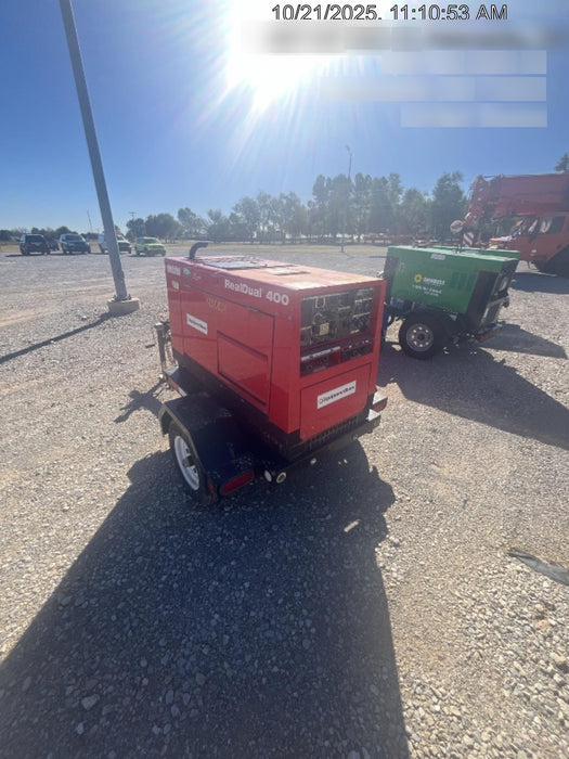 2022 Shindaiwa DGW400MDL Kubota D902 Engine, 23 HP, Dual Op Welder, Wire, Arc, Droop Stick, Tig, and CC Stick Functionality, Simulphase, 3 Phase and 1 Phase Gen Output, Single Axle NB Trlr, Slr Trckl Chrg 12V 12W, Fire Ext
