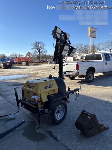 2022 Allmand NLV3GR (4) LED Light Fixture 350W, 23' Vertical Mast, 3kW Prime, Towable, Deep Sea L401, Leveling Jacks, Yanmar T4F 5.8hp