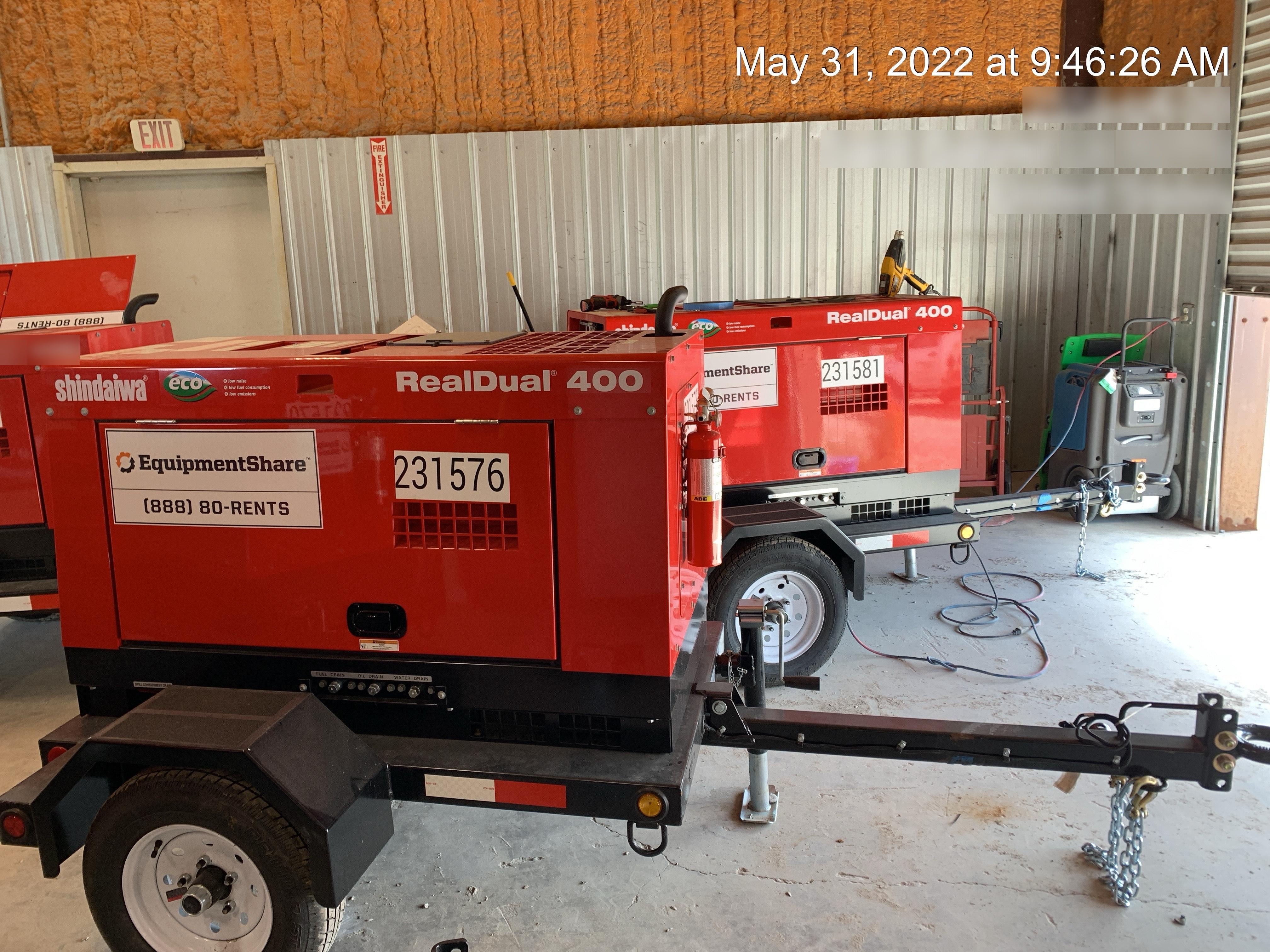 2022 Shindaiwa DGW400MDL Kubota D902 Engine, 23 HP, Dual Op Welder, Wire, Arc, Droop Stick, Tig, and CC Stick Functionality, Simulphase, 3 Phase and 1 Phase Gen Output, Single Axle NB Trlr, Slr Trckl Chrg 12V 12W, Fire Ext