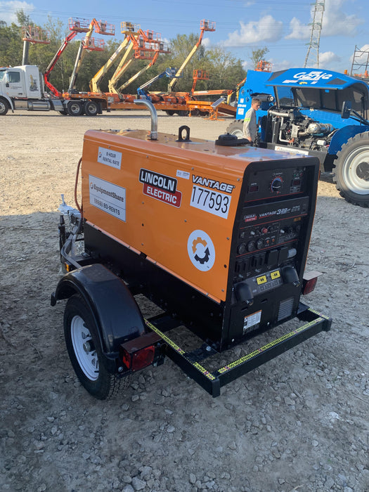 2021 Lincoln Electric Vantage 322 Vantage 322 Ready Pak 3 w/ Decals, ORANGE (includes trailer, cable rack, fender light kit) NO Telematics