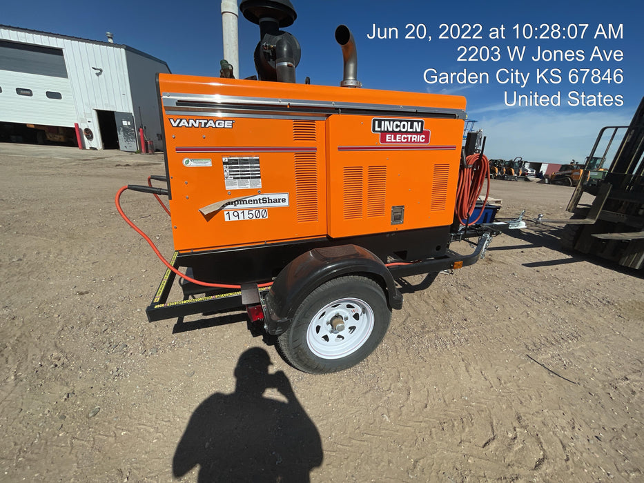 2021 Lincoln Electric Vantage 549X Ready Pak 3, ORANGE (includes trailer, cable rack, fender light kit)