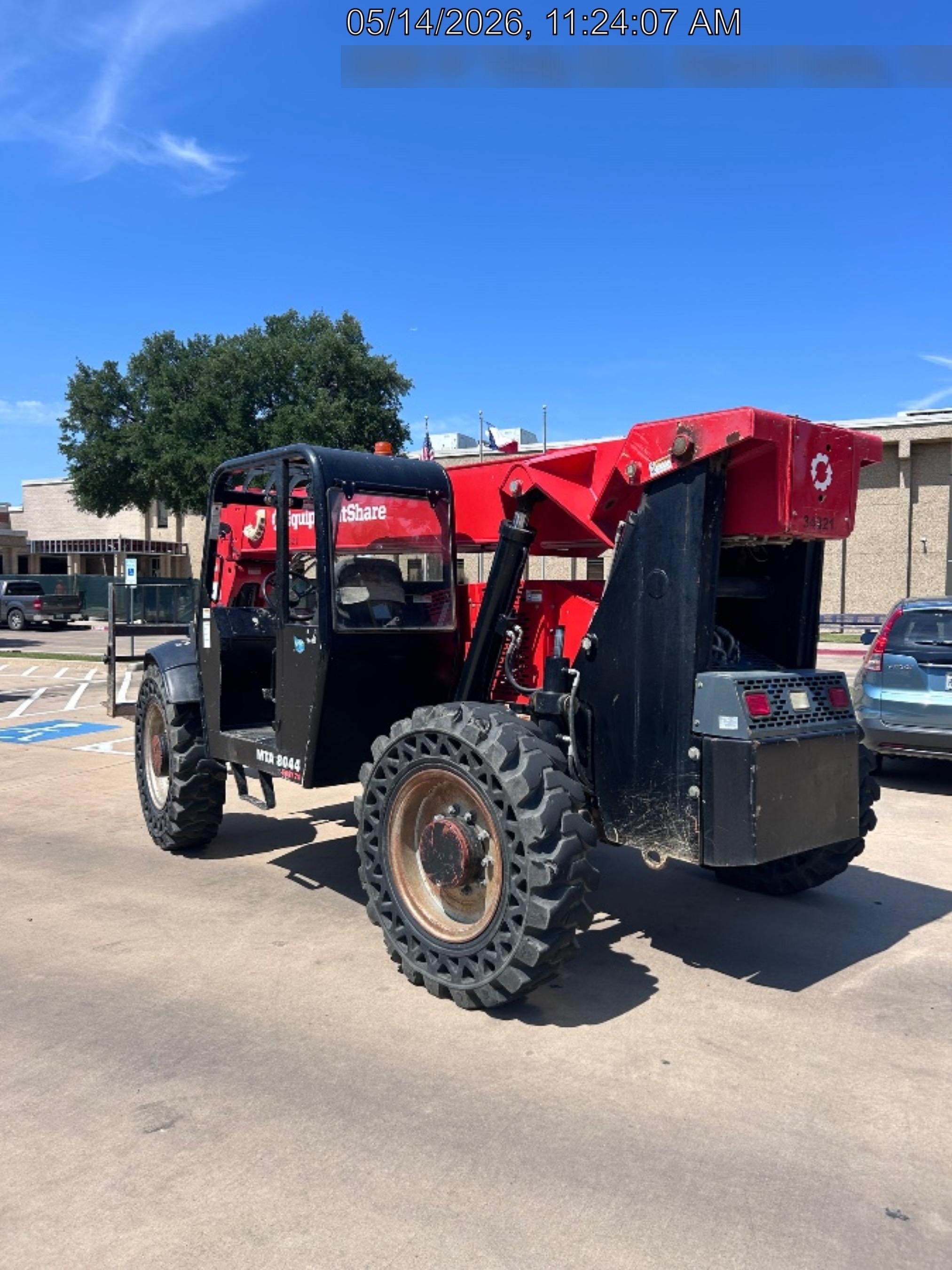 2019 Manitou MTA8044 74hp T4F, Open ROPS, Cab and Boom LED work lights, Auxiliary Hydraulics, Solid Tires, Amber strobe, Lift Hook w/66" Carriage, 60" Forks