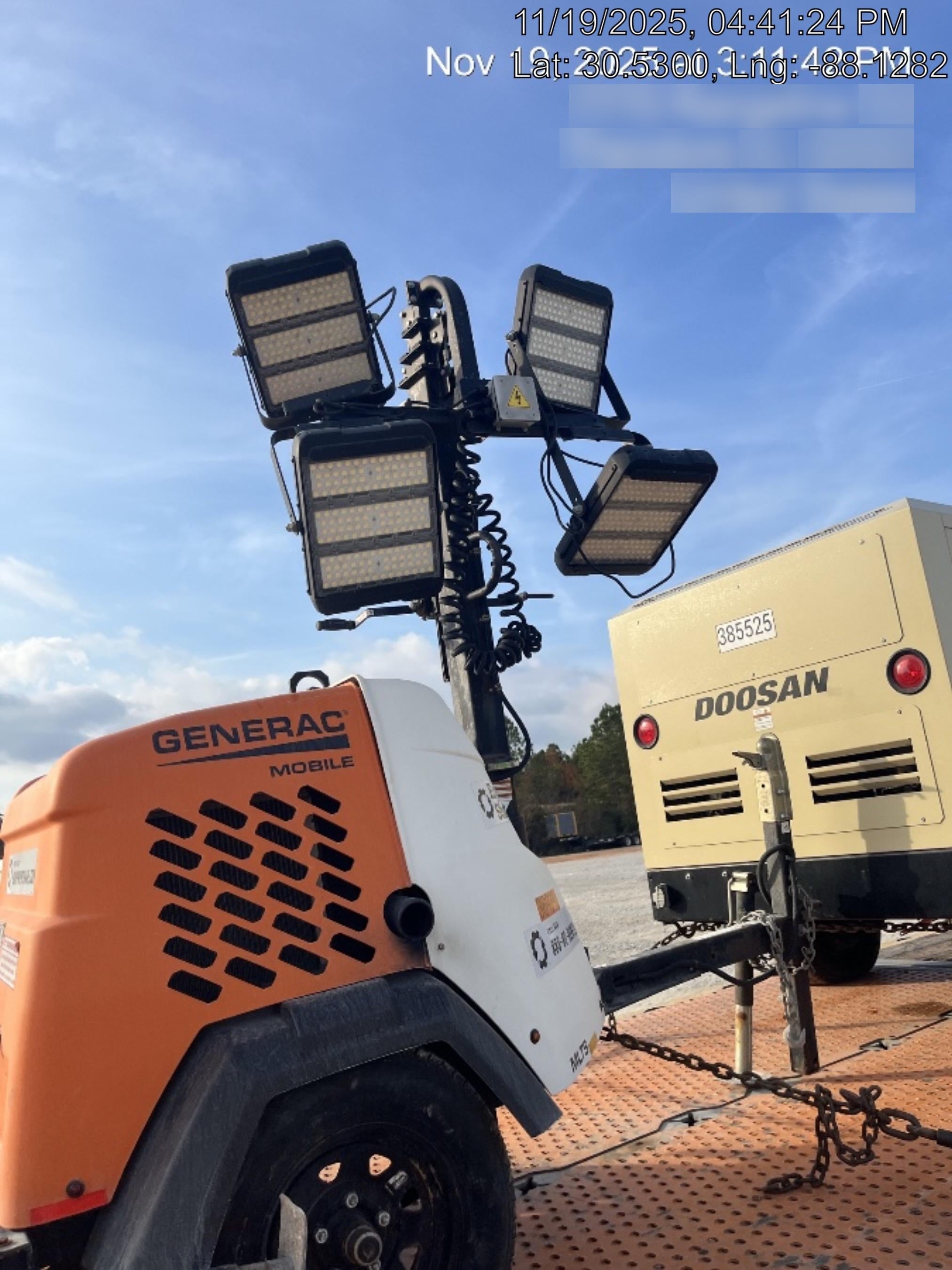 2023 Generac MLT2 Diesel, Flex Switch 120V Input, Powerzone Controller, 
(4) 320W LED Lights, 4kW Generator, 39.9 Gal Fuel Tank, 2" Ball, T3