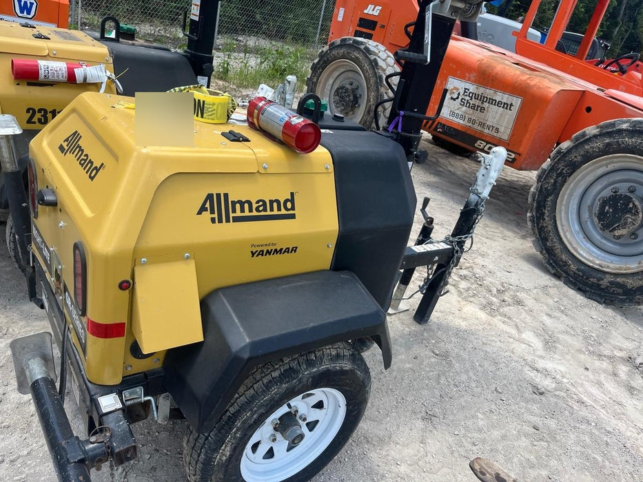 2022 Allmand NLV3GR (4) LED Light Fixture 350W, 23' Vertical Mast, 3kW Prime, Towable, ES Decals, T3