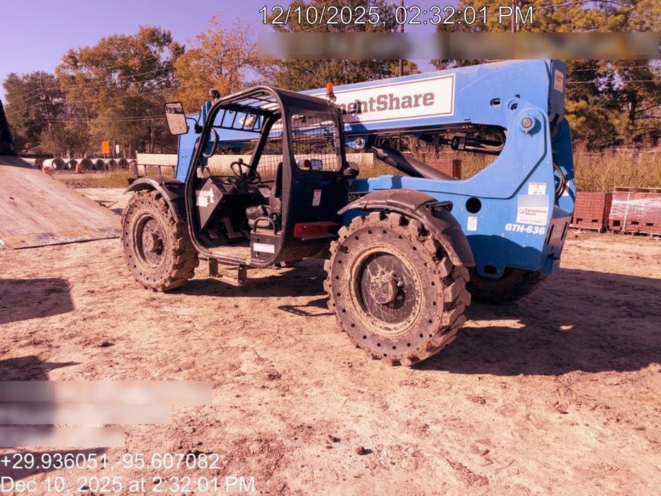 2019 Genie GTH-636 Canopy, Solid RT Tires, LED Work Lights, Beacon 60" QA Carriage, 48" Forks